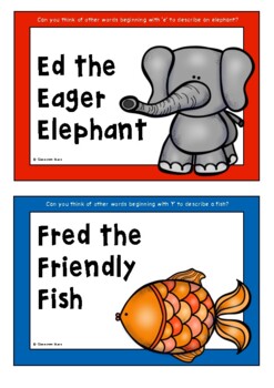 Animal Alliterations Picture Cards/Flash Cards by Hannah Murphy | TPT