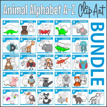 Download Animal Alphabet ABC Clip Art Bundle by KM Classroom | TpT