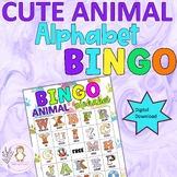 Animal Alphabet Bingo Cards Cute Animal Alphabet Activity 