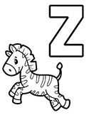 Alphabet coloring pages - Animals