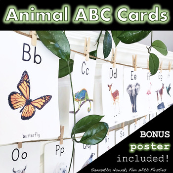 Preview of Animal Alphabet Cards (display banner, reference posters, activity cards, etc.)
