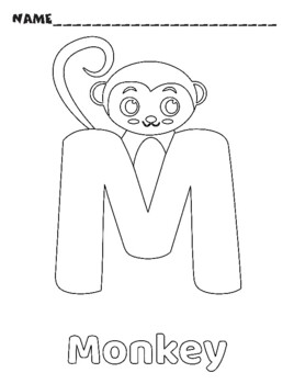 Animal Alphabet Coloring Page 