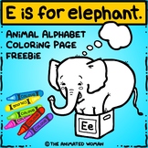 Animal Alphabet Coloring Pages: E is for Elephant FREEBIE