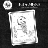 Animal Alphabet Coloring Pages: J is for Jellyfish