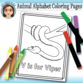 Animal Alphabet Coloring Pages: V is for Viper
