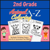 Animal Alphabet Coloring Pages & Writing | 2nd Grade Worksheets