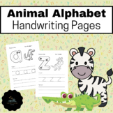 Animal Alphabet Handwriting pages