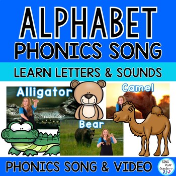 Preview of Animal Alphabet Letter Identification & Sounds Song: Phonics Activities