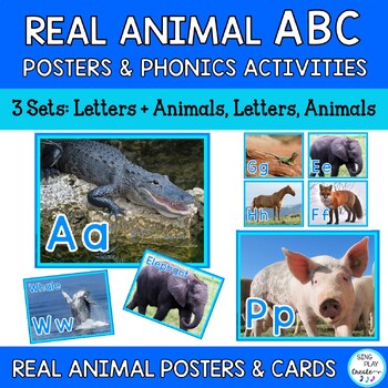 Preview of ABC Animal Alphabet Letter Activities (Real Pics) ABC Letter Games & Lessons