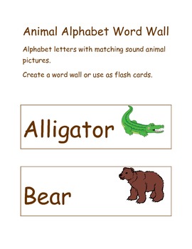 Preview of Animal Alphabet Letters with Pictures