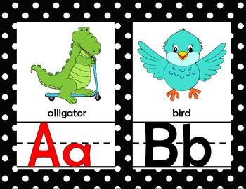 Animal Alphabet Line with Pictures *black and white polka dot by Suzie Cook