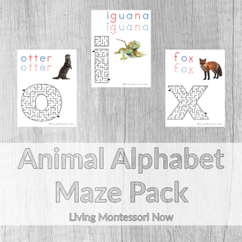 Animal Alphabet Maze Pack by Living Montessori Now | TPT