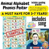 Animal Alphabet Phonics Poster pre-k kindergarten primary 