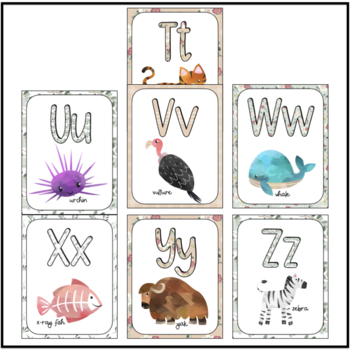 Animal Alphabet Posters - Classroom Decor - Letter Sound Posters EUCALYPTUS