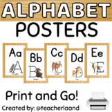 Animal Alphabet Posters Minimalist Farm House Theme - Wood