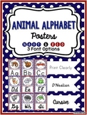 Animal Alphabet Posters - Navy & Red