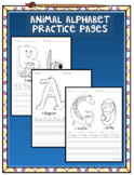 Animal Alphabet Practice Pages - Upper and Lowercase