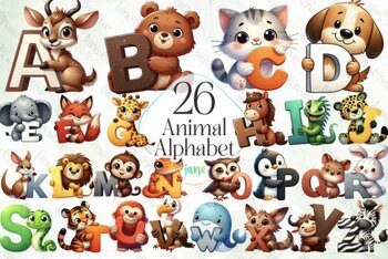 Preview of Animal Alphabet Sublimation Bundle Graphic