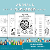 Animal Alphabet Tracing and coloring NoPrep Printables Pra
