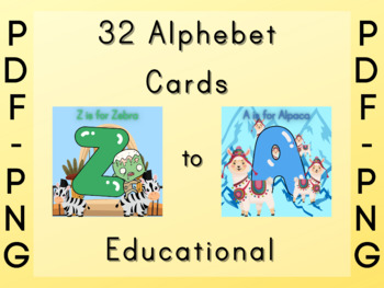 Preview of Animal Alphabet flash cards A-Z PDF