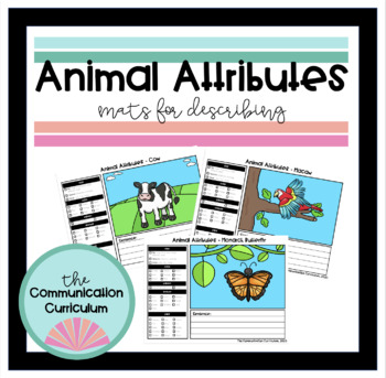 Preview of Animal Attributes Describing Mats for Speech Therapy