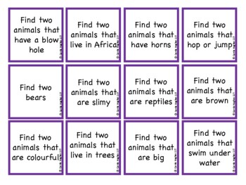 Animal Attributes and Categories by Carrie Hughes Speech and Language ...