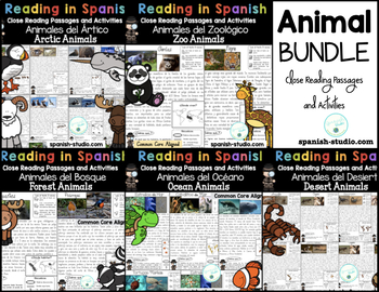 Preview of Spanish Reading Passages: Animal BUNDLE