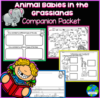 Preview of Animal Babies in the Grassland Companion Packet
