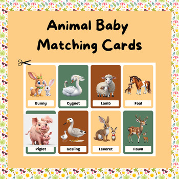 Mama & Baby Animal Matching Cards Montessori by Project Based Primary LLC