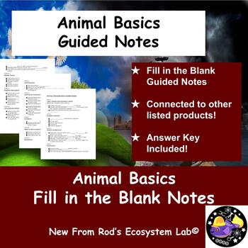 Preview of Animal Basics Fill in the Blank Guided Notes w/Answer Key *Editable*