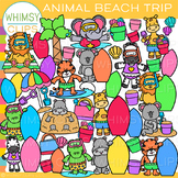 Summer Animal Beach Trip Clip Art