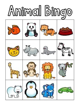 Animal Bingo by Loving Life in Kindergarten | TPT