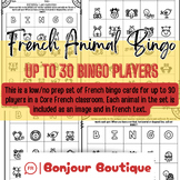 Animal Bingo: 30 French Bingo Cards