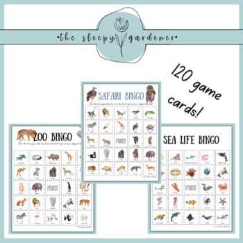 Animal Bingo Bundle | Virtual Field Trip Activities | Low Prep Printables