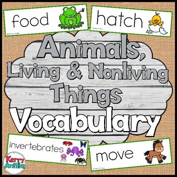 Preview of Animals, Living and Nonliving Things Vocabulary