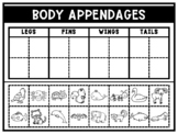Animal Body Appendages / Parts Sort - NO PREP Science Activity