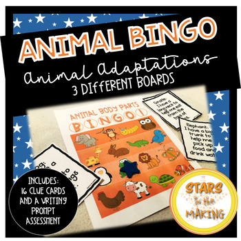 Preview of Animal Body Parts BINGO Animal Adaptations 3 different boards