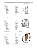 Animal Body Parts in Spanish Quiz- No Prep, Minimal Grading!