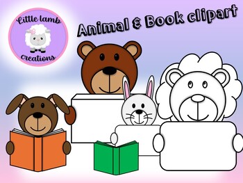 Preview of Animal & Book Clipart