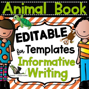 Preview of Animal Book Report - Research Project Editable Templates for Informative Writing