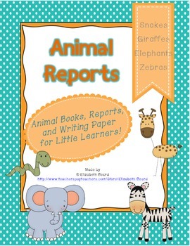 Animal Book Reports for Kindergarten and First Grade by Homegrown Learning