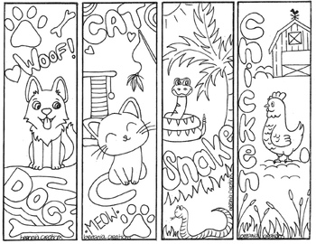 Animal Bookmarks by Anna Bobka | TPT