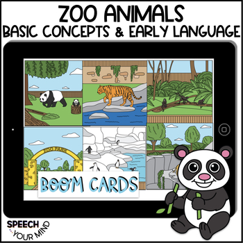 Preview of Animals Boom Cards™ | Zoo Animals Basic Concepts & Language