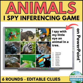 Preview of Animal Categories I Spy Game for Receptive and Descriptive Language Skills