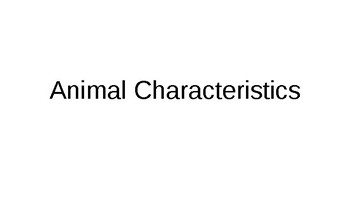 Preview of Animal Characteristics