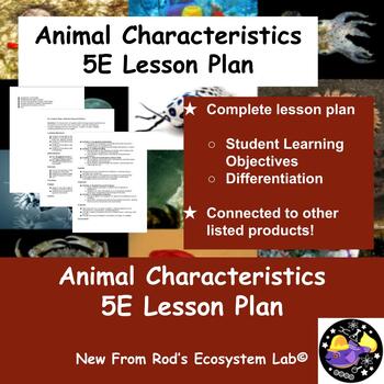Preview of Animal Characteristics 5E Lesson Plan FREE **Editable**