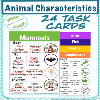 Preview of Animal Characteristics Task Cards