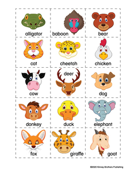 Animal Chart by Donald's English Classroom | Teachers Pay Teachers