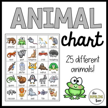 Animal Chart *FREEBIE* by The Bumbling Bee | TPT