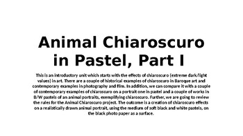 Preview of Animal Chiaroscuro in Black/White Pastel